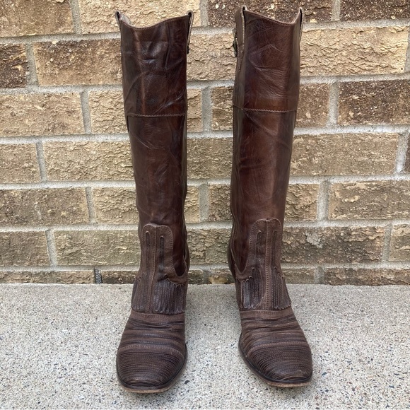 💙Siren by Mark Nason  Rose Embroidered Brown Leather Cowboy Boots - Picture 13 of 16